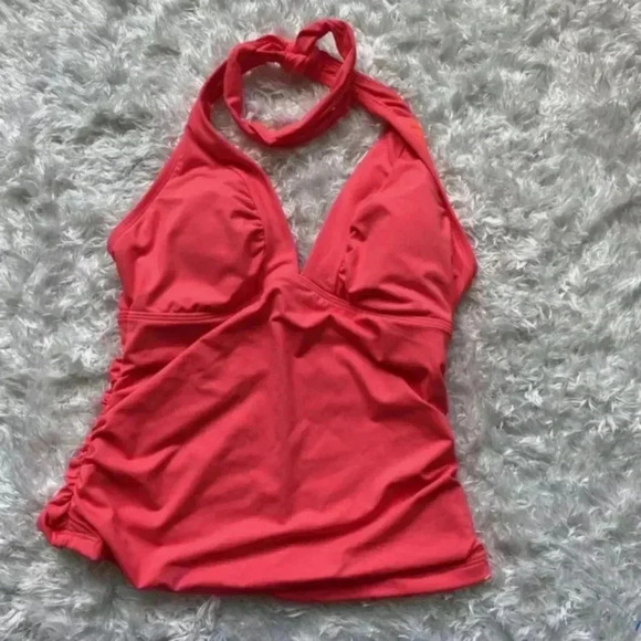 Athleta Halter Swimming Tank Top Orange Size S - Picture 2 of 12